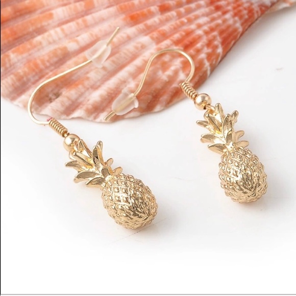 Preppy Pineapple Dangle Earrings - Picture 2 of 2